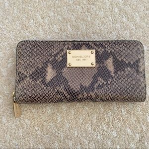 Michael Kors faux snakeskin long wallet